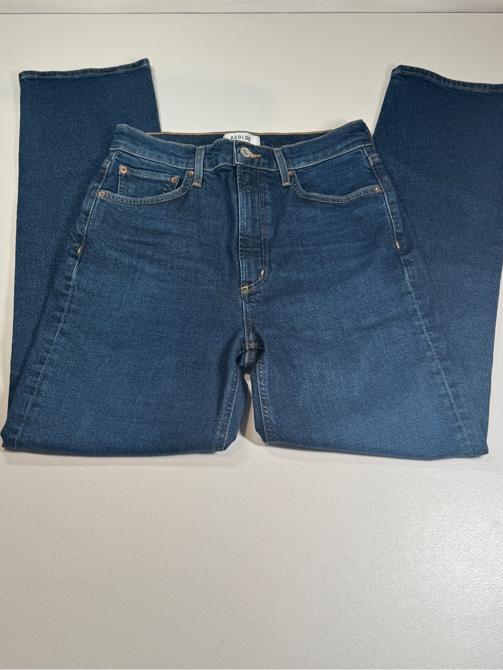 Agolde High-Rise Straight Jeans Women’s 27 Dark Blue